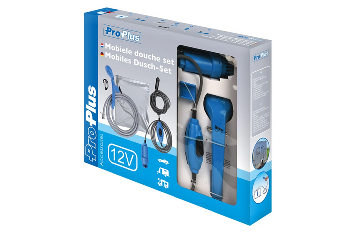 Ducha portátil de viaje ProPlus 770408, kit móvil para autocaravana, remolque y coche de 12 V.