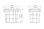 Caja PITBOX DAKEN 86014 para materiales a granel, contenedor para arena y sal de carretera, 655 x 570 x 520 mm, 108,5 l