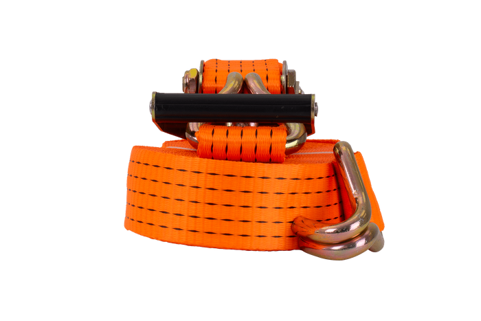 Cinta transportadora UNITRAILER de 15 m/50 mm/5 t de color naranja con tensor