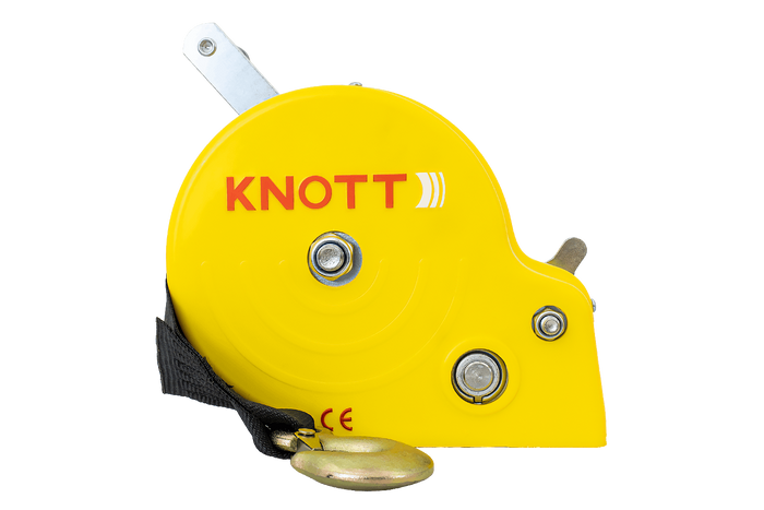 Cabrestante KNOTT 450 KG con cinta carcasa amarilla