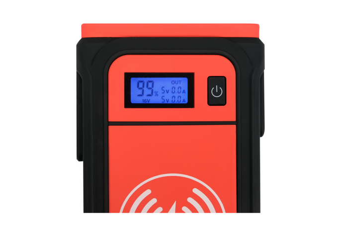 Banco de energía arrancador de batería YATO YT-83085 de 16000 mAh con carga inductiva