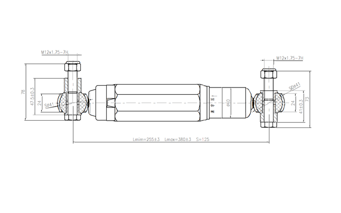 Amortiguador hidráulico PIVEXIN para ejes de remolque 1350-2700kg para ejes simples y tándem