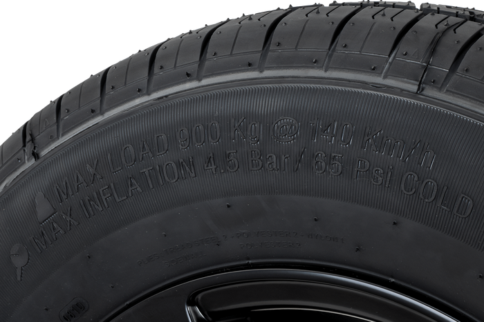 Rueda de remolque reforzada KENDA TIRE 185/80 R14C 104/102N LLANTA DE ALUMINIO STARCO negro 5.5Jx14"H2 5x112 ET:30