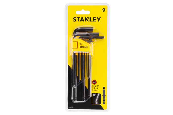 Llaves Allen STANLEY, llaves hexagonales con punta esférica de 1,5 a 10 mm, 9 unidades.