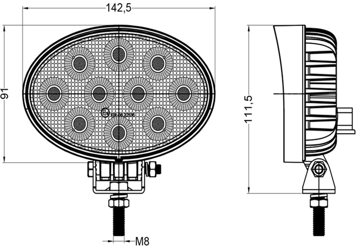 Reflector de luz de trabajo LED TT TECHNOLOGY TT.13321 40xLED 3200lm ovalado