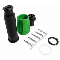 Conector impermeable MANTES para luces traseras de remolque, bayoneta de 5 pines, verde, derecha