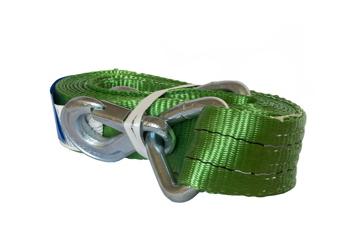 Cuerda de remolque con ganchos UNITRAILER correa de remolque 5m/60mm/6t verde