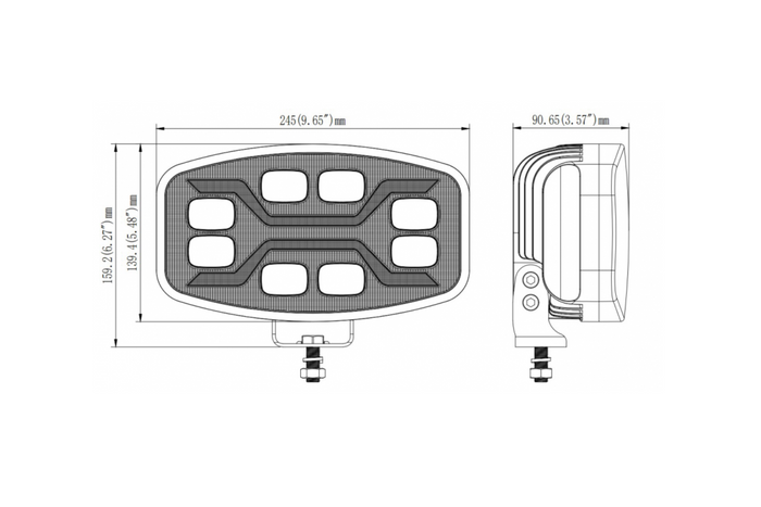 Reflektor drogowy LED X-SPIDER + poz /strobo amber
