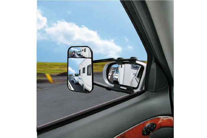 Espejo de remolque universal LAMP con lente plana y convexa