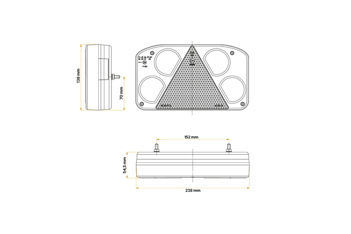 Pilotos traseros HORPOL LZD 844 + LZD 845 6 funciones izquierda + derecha