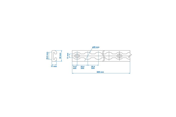 Riel de carga para aerolíneas ProPlus 342172, riel de carga de aluminio, 30 cm