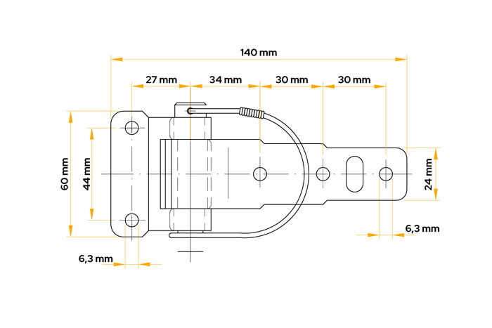 Bisagra lateral desmontable WINTERHOFF BSCH 30-2 montaje lateral remolque