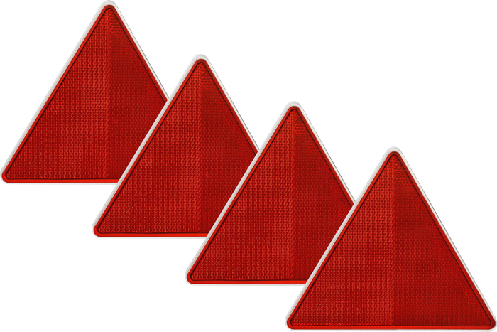 Triangulos de advertencia rojos DOBPLAST 148mm set 4x reflectores