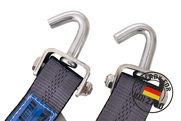 Correa de transporte para grúa HEFFA CARLINE 130, correa de sujeción de ruedas, 2,8 m/50 mm/5 t, VDI 2700