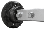 Eje rígido de resorte sin freno KNOTT VR7 para remolque 750 kg 1240 mm 1580 mm 4x100