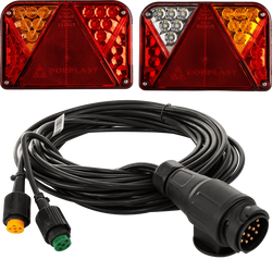 Luces traseras LED DOBPLAST DPT35 + arnés MANTES de 7 m y 13 pines