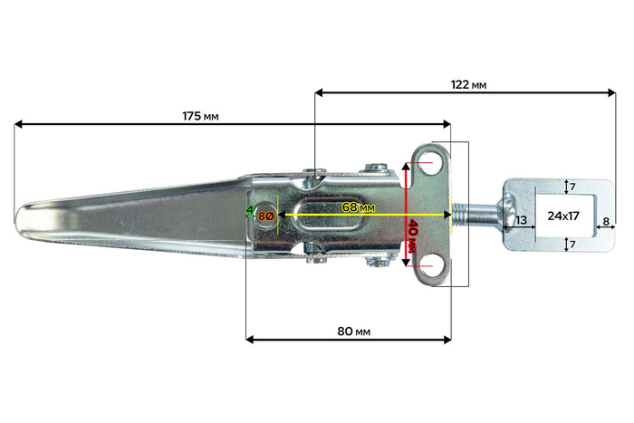 Enganche lateral de remolque BUSSCHER A06250 para bloqueo lateral de remolque excéntrico