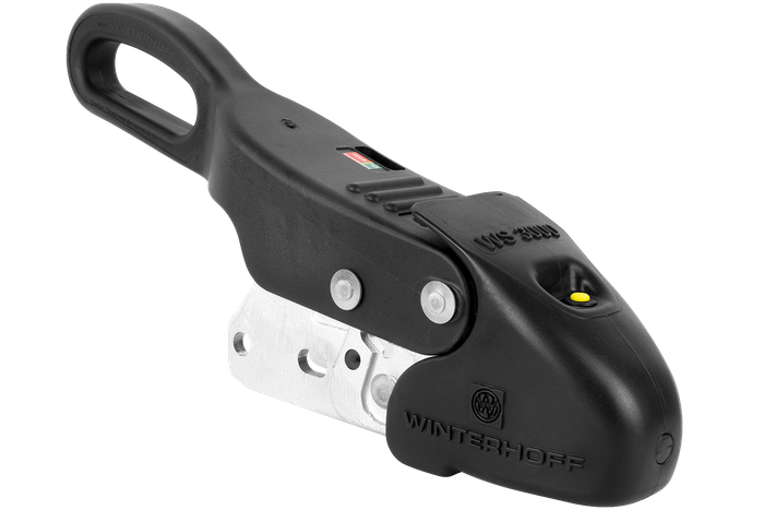 Enganche de bola WINTERHOFF WS3000 con estabilizador para remolque de 3000kg con lanza tubular de 35-50mm, hierro fundido