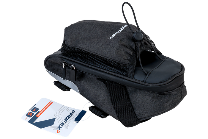 Bolsa de sillín para bicicleta PROFEX 82318 Long Black Lux con bolsillo para botella