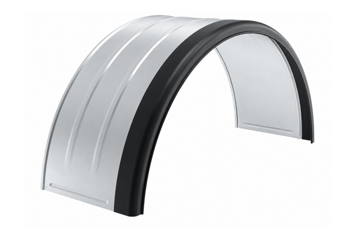 Guardabarros doble para remolque de 15-16", paso de rueda DOMAR DK7120 de 880/400 mm, metálico con borde de goma.