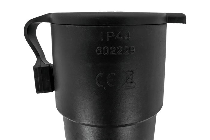 Conector hembra MANTES de 3 pines, de goma, con tapa, 16 A, 250 V