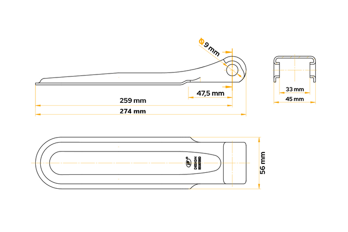 Bisagra lateral STEELPRESS ZW-01.270A montaje lateral de remolque