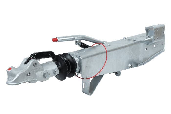 Dispositivo de inercia AL-KO 2.8VB1 con enganche AK351 para remolque de 3500 kg con lanza cuadrada