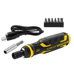 Destornillador inalámbrico STANLEY de 4 V con cargador y puntas 