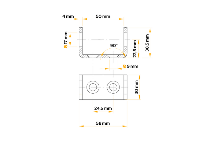 Soporte de bisagra lateral de remolque WINTERHOFF BSCHG 10-17-B