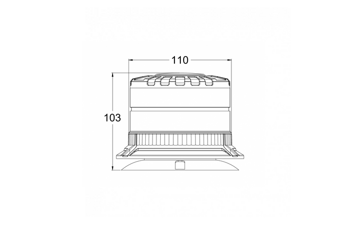 Lámpara de advertencia KAMAR X-SPIDER con 1 imán y luz LED intermitente naranja.