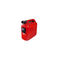 Bidón de plástico HERMON de 10 l con embudo, color rojo