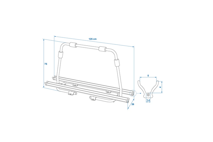 Portabicicletas para remolque ProPlus 330242BL con capacidad para 2 bicicletas (40 kg).