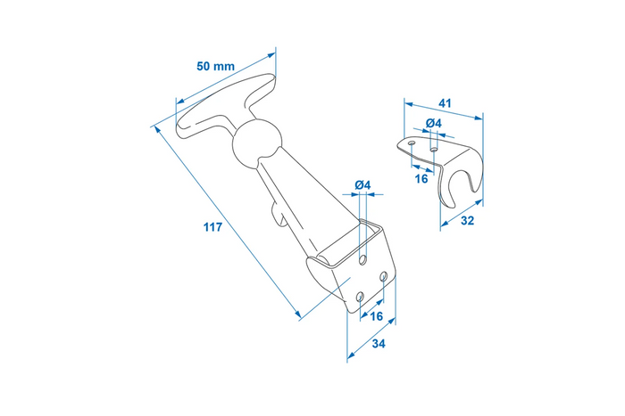 Gancho de goma con gancho ProPlus 342121 longitud 12cm