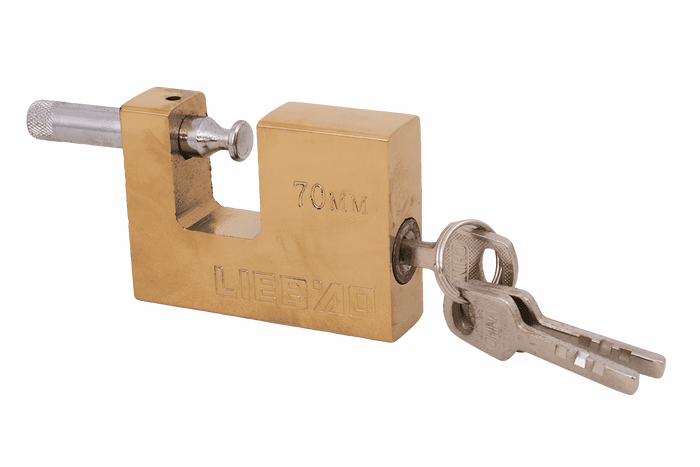 Candado de latón 70mm HERMON, diámetro de oreja 10mm