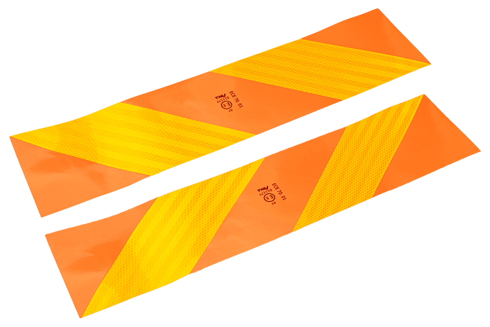Pegatinas, pegatinas reflectantes, cortas HERMON, placas de señalización para vehículos pesados, 565x132 mm, izquierda+derecha