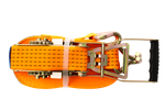 Cinta transportadora UNITRAILER ERGO de 12 m/50 mm/5 t de color naranja con tensor.