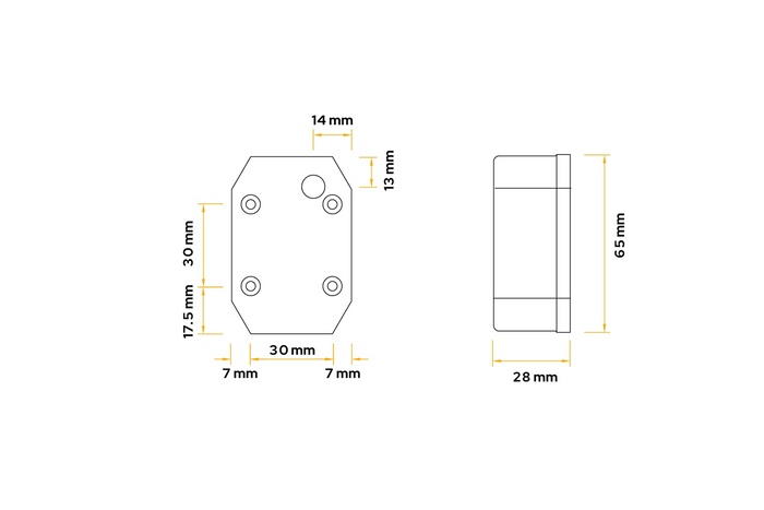 Lámpara de gálibo universal ASPÖCK FLEXIPOINT I blanco/rojo