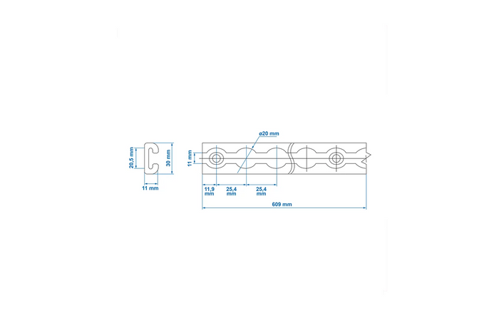 Riel de carga para aerolíneas ProPlus 342174, riel de carga de aluminio, 60 cm