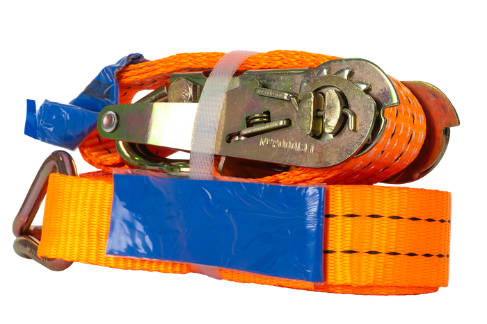 Cinta transportadora UNITRAILER de 5 m/35 mm/2 t de color naranja con tensor