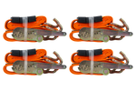 Juego de cuatro correas de transporte de 3 puntos con tensor para remolque UNITRAILER 3m/50mm/4t naranja