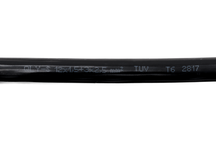 Cable eléctrico HYBSZ QLY-S de quince conductores (12x1,5+3x2,5) - 1 m