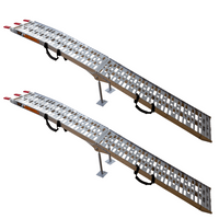 Rampas plegables UNITRAILER ALR003 de aluminio para remolques de 221 cm y 680 kg con correa y soporte, juego de 2