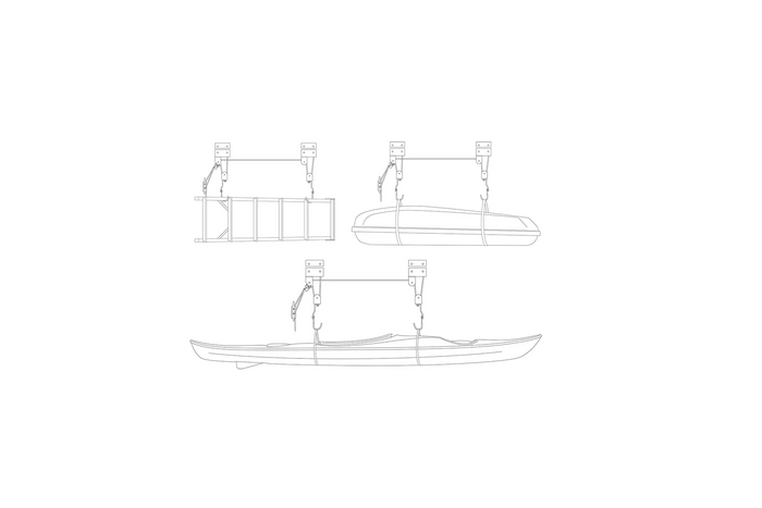Soporte de techo ProPlus 730915V01 para bicicleta, kayak y escalera, 57 kg.