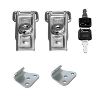 Juego de ganchos laterales con fijaciones WINTERHOFF BVS 60-1 + BVSG 60-A, cerradura lateral completa para remolque con llave