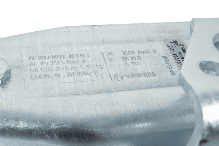 Dispositivo de inercia AL-KO 251S con enganche AK270 para remolque de 2600 kg con lanza cuadrada