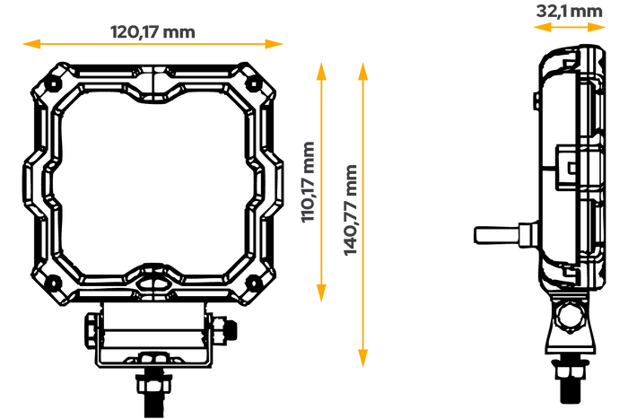 Reflector de luz de trabajo LED KAMAR X-SPIDER L0195 9xLED 1700lm