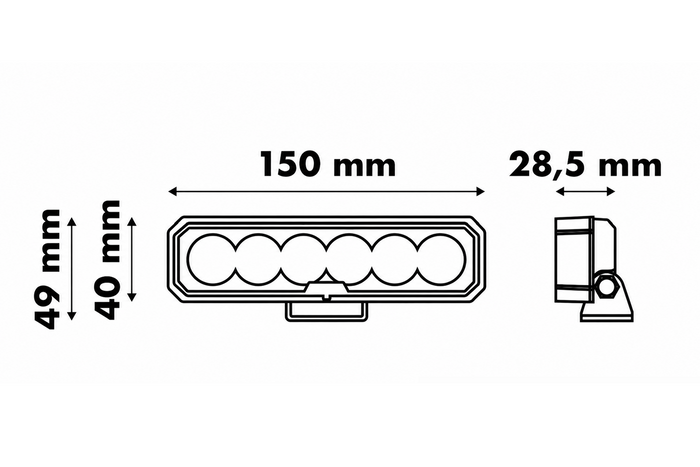 Reflector de lámpara de trabajo LED LAYTZ LY7301, 24 LED, 2400 lm, rectangular