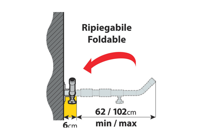 Soportes de pared para cofres de techo LAMPA TIPO 2 soporte plano 62-102cm