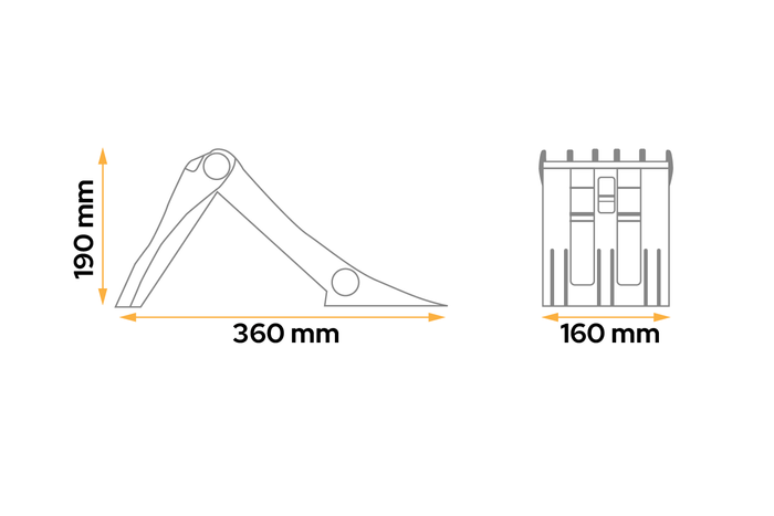 Calzo de rueda LOKHEN ORIGAMY 46 h: 190 mm, plegable