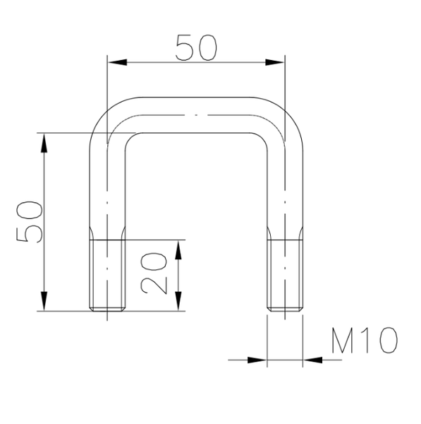Abrazadera cuadrada WINTERHOFF ZBF 20-PO tipo C M10 50/50